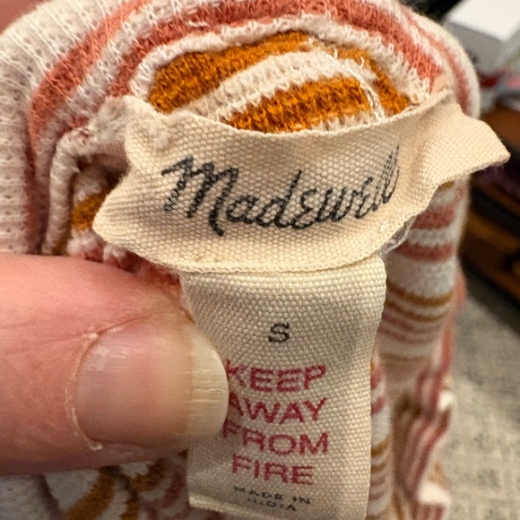 Madewell Orange and White Striped Knitwear Sleep Pants - Picture 2 of 3